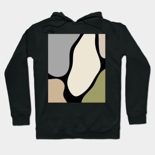 Minimal Modern  Abstract Shapes Black and Blue Pattern Hoodie